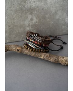 4 Packs of Cross Braided String Bracelets